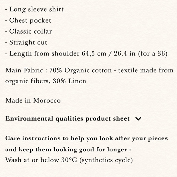 SEZANE Camel Tan & White Ecru Linen Cotton Striped Button Down Tomboy Shirt - Picture 16 of 17